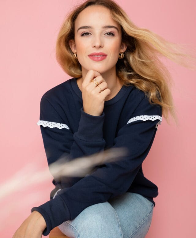 April et C - Sweat Camélia Marine