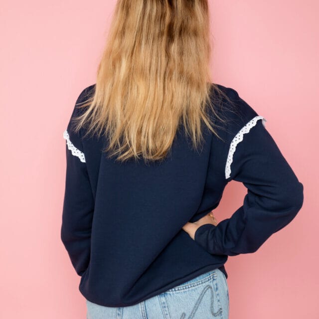April & C - Sweat Camélia marine