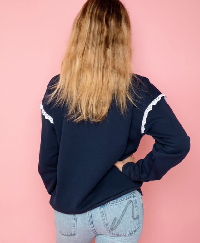 April & C - Sweat Camélia marine