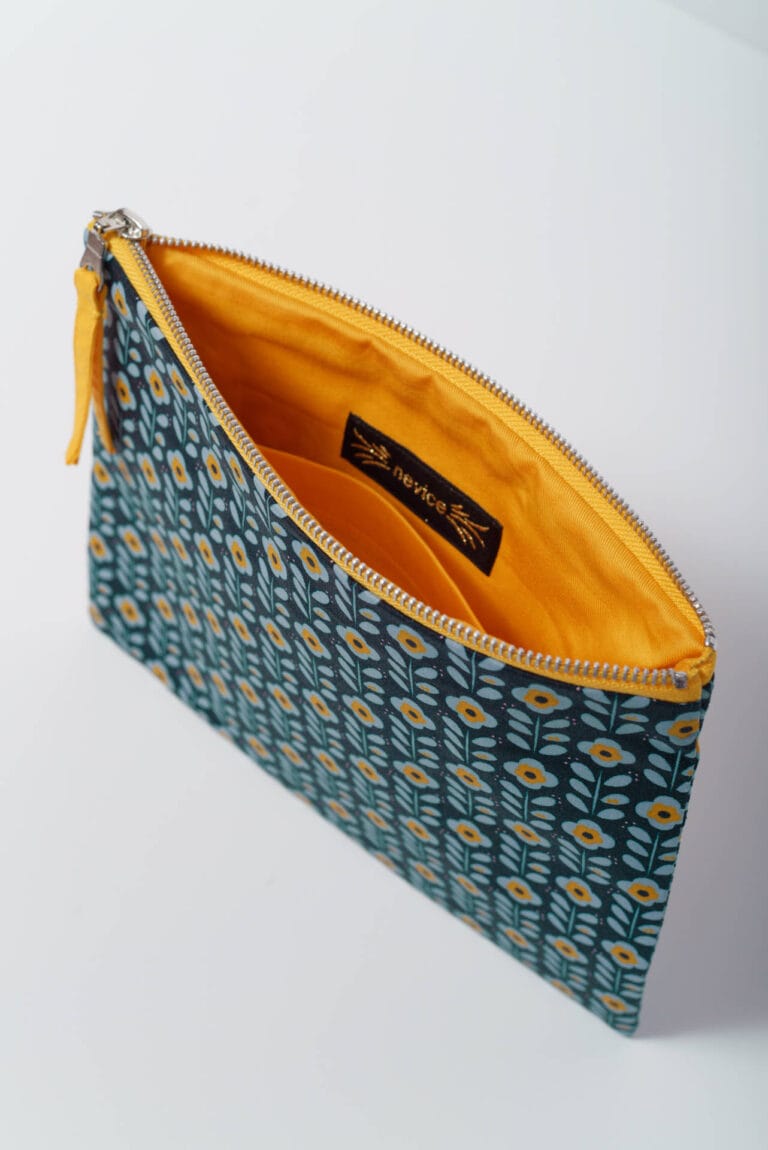 Nevice Paris - Pochette zippée bleue