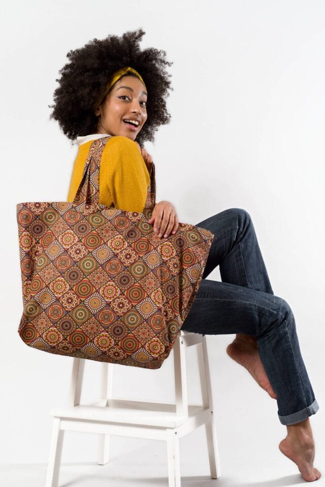 Nevice Paris - Sac réversible marron et orange