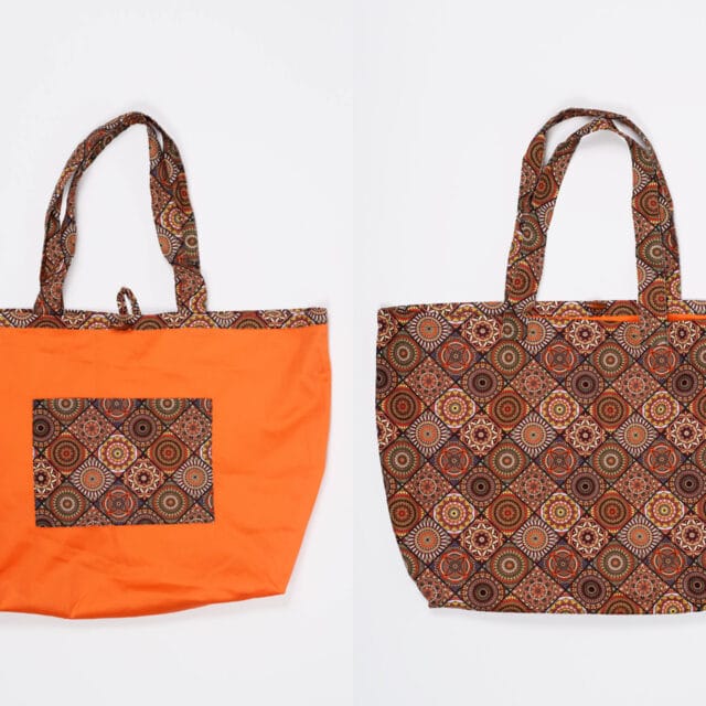 Nevice Paris - Sac réversible marron et orange