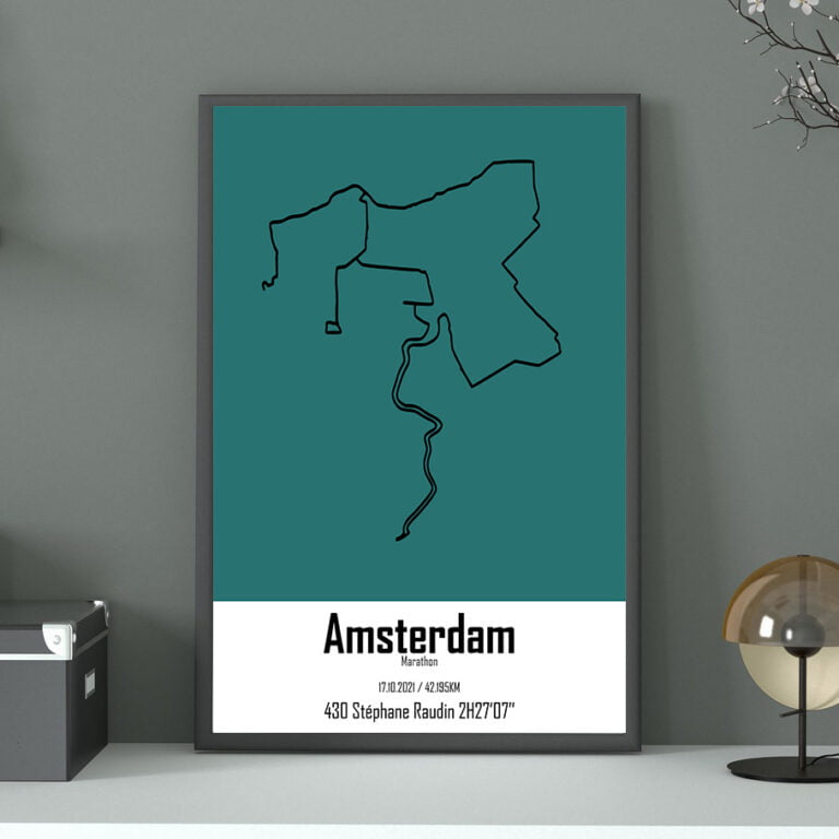 The Post Trace - Marathon d'Amsterdam A3 2021 Bleu Canard Oui (+3€)