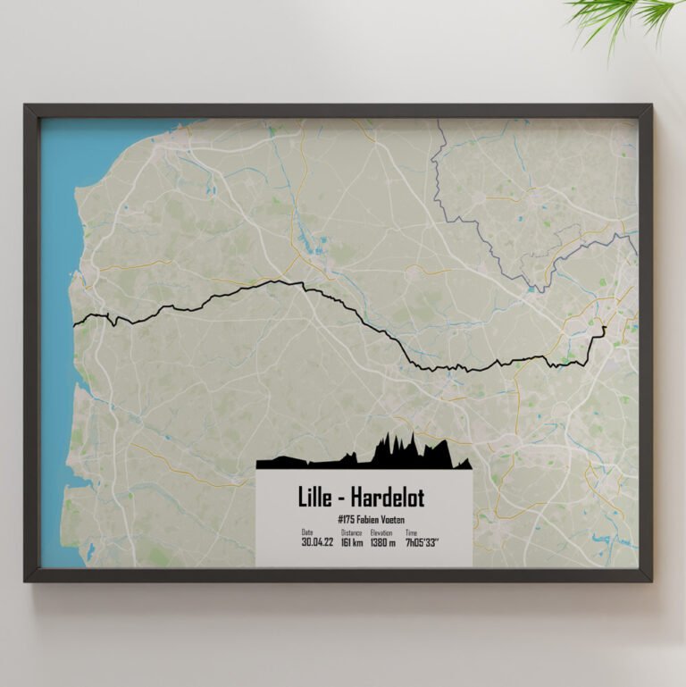 The Post Trace - Affiche Cyclisme - Lille Hardelot