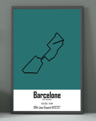 The Post Trace - Semi Marathon de Barcelone A3 2021 Bleu Canard Oui (+3€)