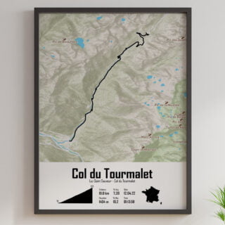 The Post Trace - Affiche Cyclisme  Col du Tourmalet depuis Luz-Saint-Sauveur
