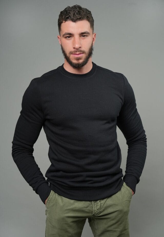 erverte sweat noir uni 3 Erverte - Sweat noir uni