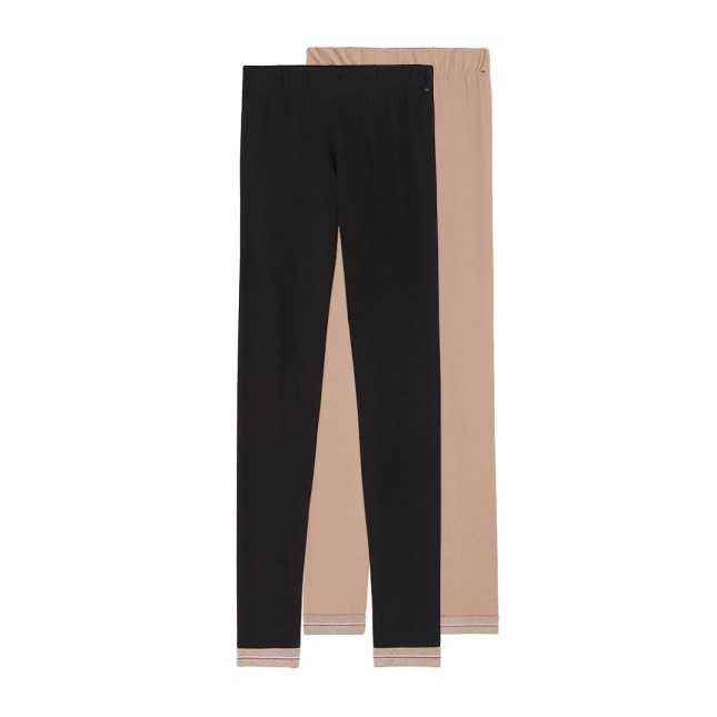 lot de 2 legging coton bio noir et seigle Achel par Lemahieu - Lot De 2 Legging Coton Bio - Noir Et Seigle | Made In France | Lemahieu