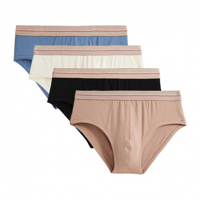 lot de 4 slips a taille basse Achel par Lemahieu - Lot De 4 Slips À Taille Basse | Made In France | Lemahieu