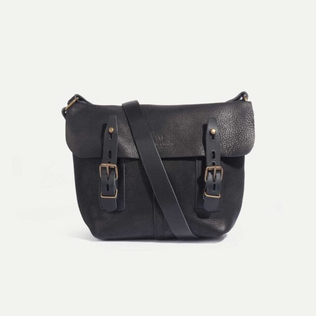 Bleu de Chauffe - Sac besace Louis - Charbon Noir / Cuir Waxé - new