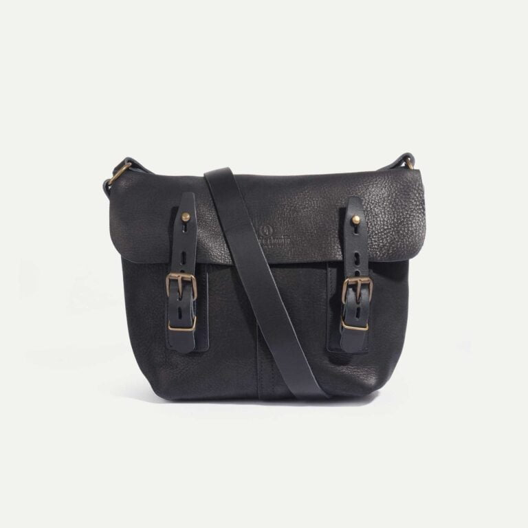 sac besace louis charbon noir cuir waxe Bleu de Chauffe - Sac besace Louis - Charbon Noir / Cuir Waxé - new