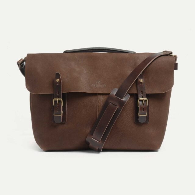 sac besace lucien cafe cuir waxe Bleu de Chauffe - Sac besace Lucien - Café / Cuir Waxé - new