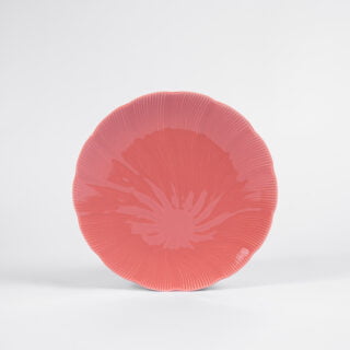 OGRE La Fabrique - Assiette Plate en Porcelaine Tahiti de Forme Festonnée Terracotta 25 cm