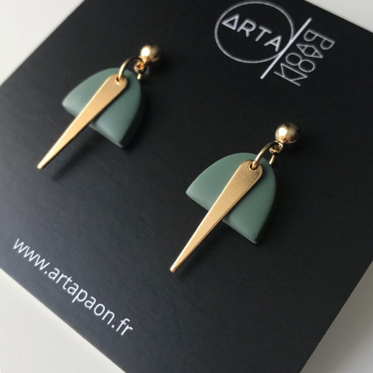 Artapon - Boucles d’oreilles Kali vert eucalyptus