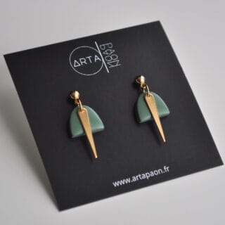 ARTAPAON - Boucles d’oreilles Kali vert eucalyptus