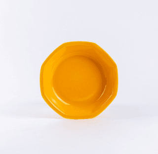 OGRE La Fabrique - Assiette Creuse en Porcelaine Octogonale Jaune 19 cm  Artisanat Français dExcellence