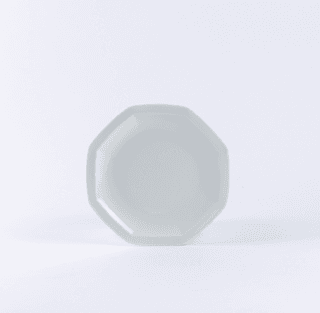 OGRE La Fabrique - Assiette à Dessert en Porcelaine Octogonale Blanche de Limoges  Élégance Intemporelle de 19 cm