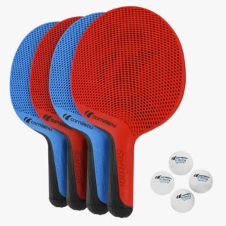 Cornilleau - Raquettes SOFTBAT PACK QUATTRO (4 raquettes et 4 balles)