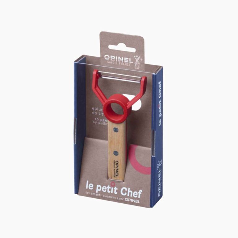 Opinel - Eplucheur pour enfant Le Petit Chef - Accessoire Couteau de Cuisine - Lame acier inoxydable - Manche Bois Hêtre - Made in France