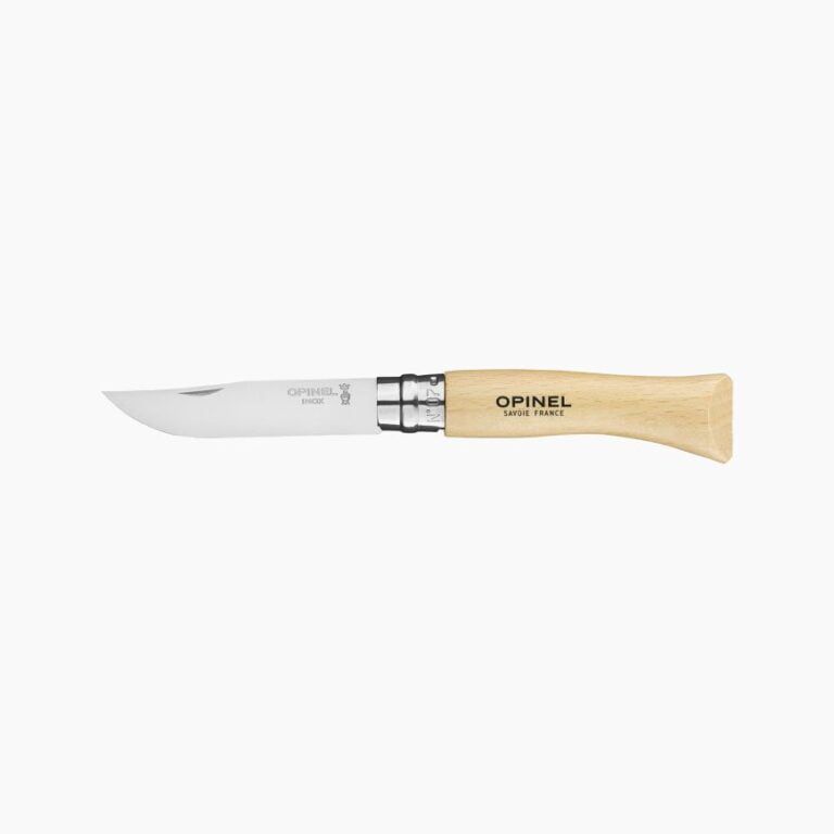 Opinel - Couteau de Poche N°07 Inox - Lame acier inoxydable 8 cm - Manche Bois Hêtre - Made in France