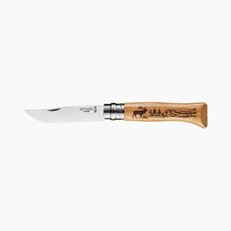 Opinel - Couteau de Poche N°08 Animalia Cerf - Lame acier inoxydable 8