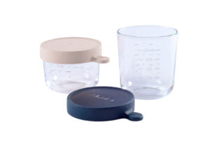 Béaba - Coffret 2 portions verre 150ml pink et 250ml dark blue