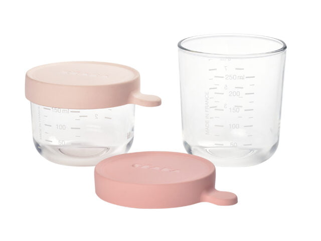Béaba - Coffret de 2 portions verre 150ml pink / 250ml old pink