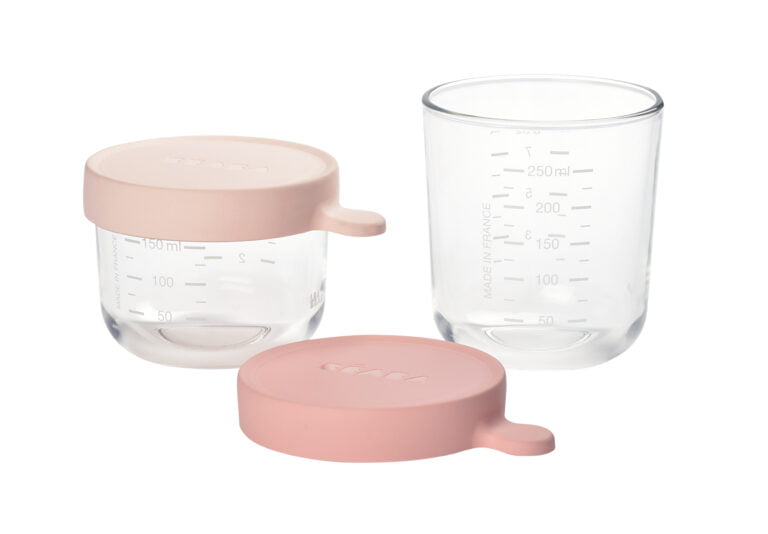 Béaba - Coffret de 2 portions verre 150ml pink / 250ml old pink