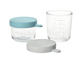 Béaba - Coffret 2 portions verre 150ml airy-green/250ml light mist