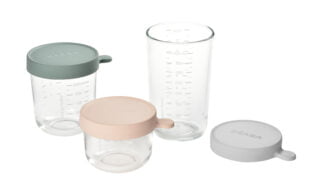 Béaba - Coffret 3 portions verre 150/250/400ml eucalyptus