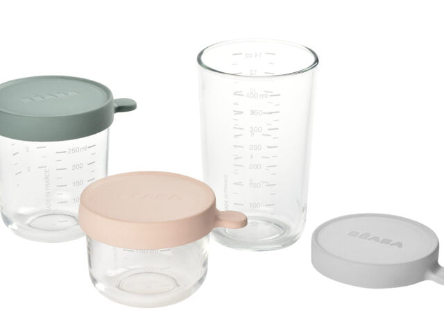 Béaba - Coffret 3 portions verre 150/250/400ml eucalyptus