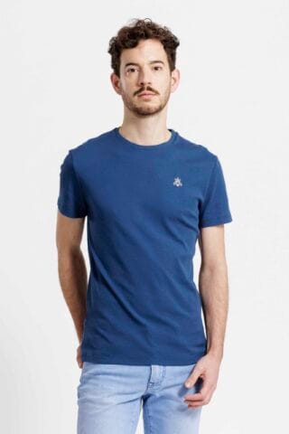 Edmond Marcel - T-shirt bleu Cobalt homme à col rond