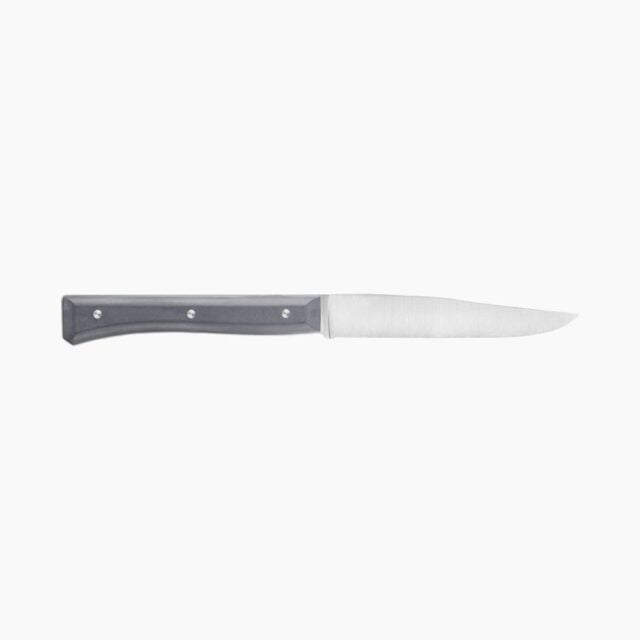 Opinel - Coffret 4 couteaux de table Facette Ardoise Microdenté - Lame pleine soie acier inoxydable - Résistant lave-vaisselle - Made in France