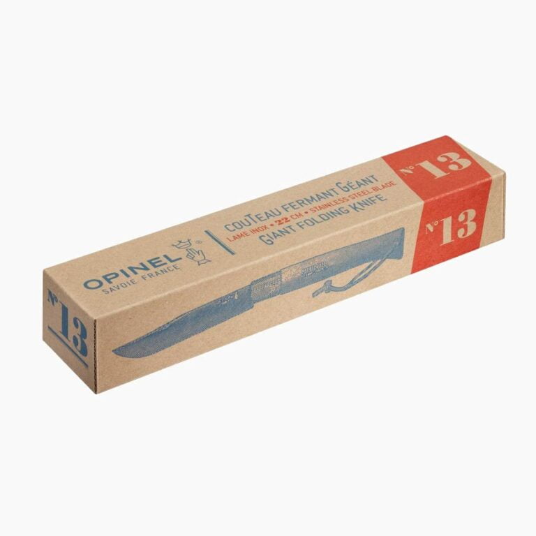 Opinel - Couteau N°13 Inox - Lame acier inoxydable 22 cm - Modèle géant et sa boîte - Manche Bois Hêtre - Made in France