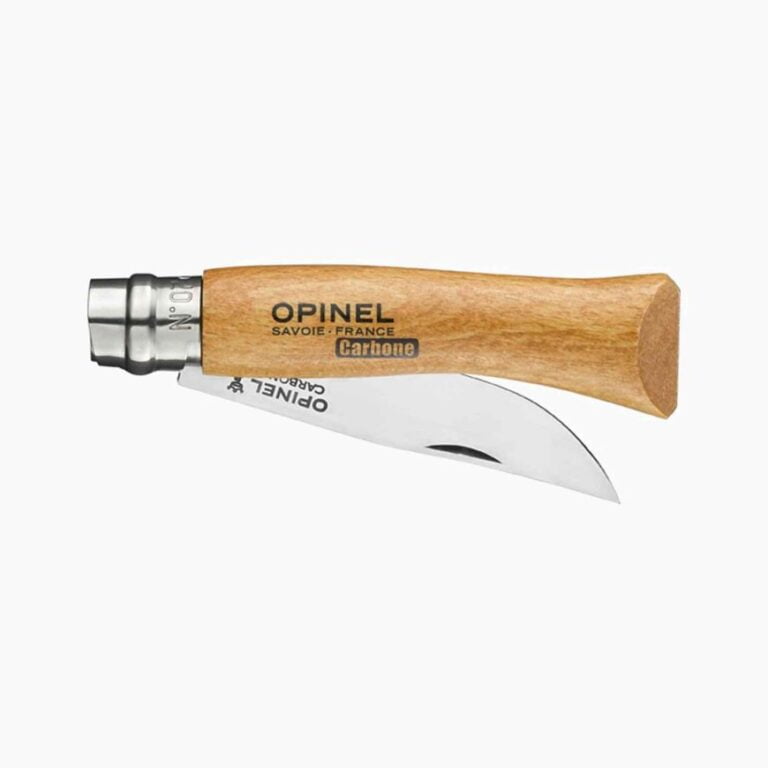 Opinel - Couteau de Poche N°07 Carbone - Lame acier carbone 8 cm - Manche Bois Hêtre - Made in France