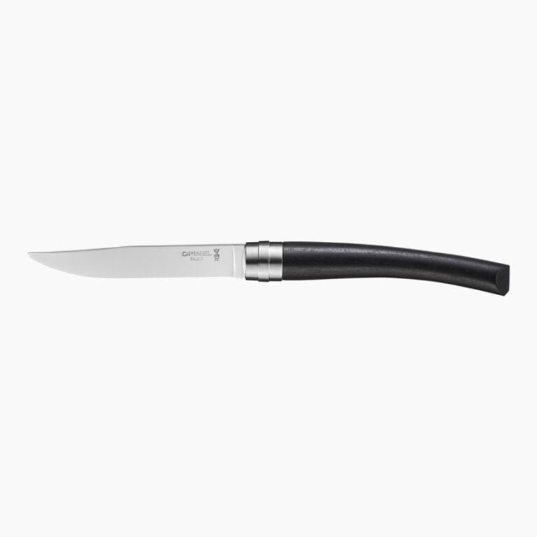 Opinel - Coffret 4 couteaux de table Chic Ebène - Lame Yatagan acier inoxydable 10 cm - Manche bois - Nouvelle collection - Made in France