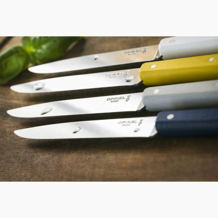 Opinel - Couteau de table N°125 Nuage - Lame lisse acier inoxydable 11 cm à steak - Manche Bois Charme - Made in France