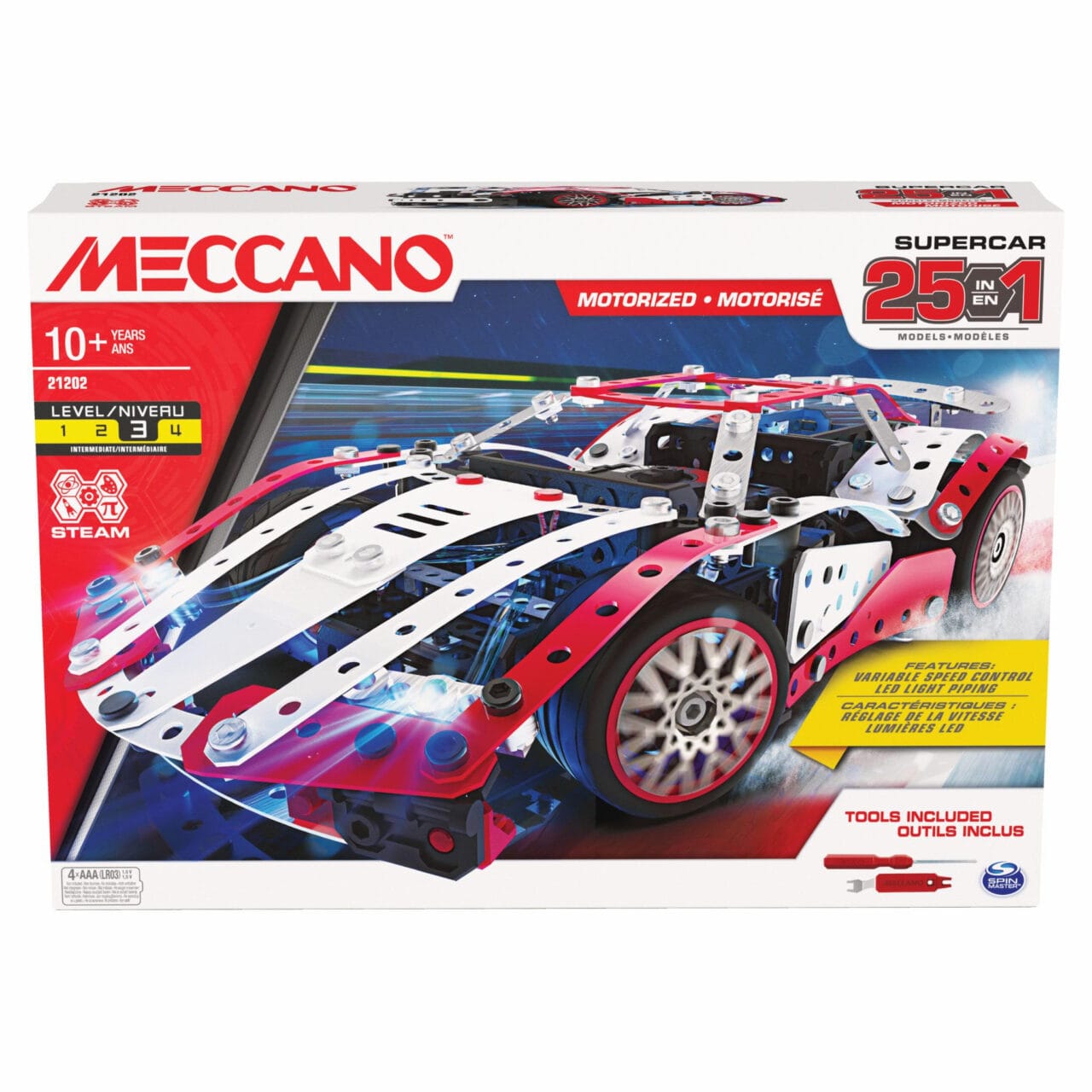 Une photo d'une boite d'un jouet Meccano