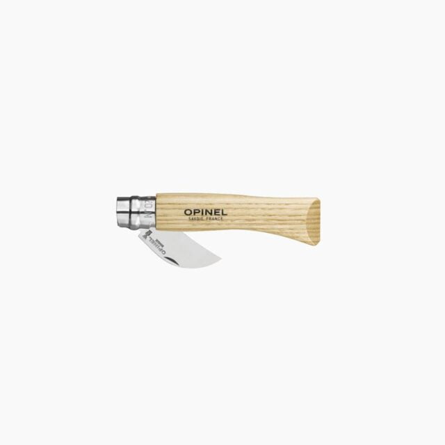 Opinel - Couteau N°07 Châtaigne ail et dénoyautage - Lame acier inoxydable 4 cm - Manche châtaignier - Eplucheur - Cuisine nomade - Made in France