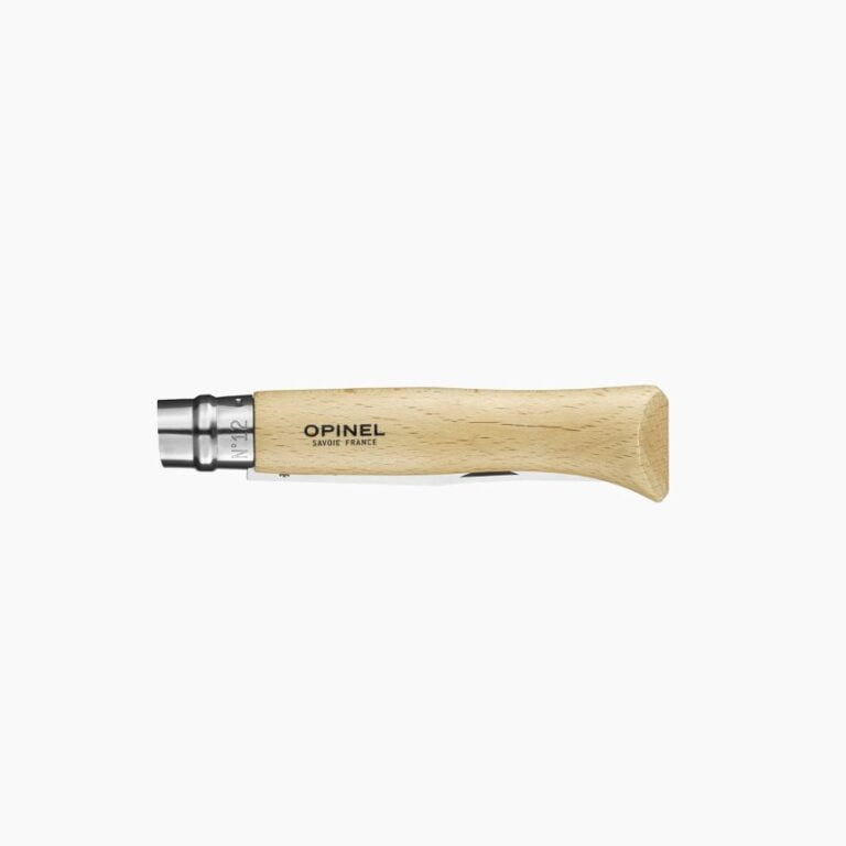 Opinel - Couteau de Poche N°12 Inox - Lame acier inoxydable 12 cm - Manche Bois Hêtre - Made in France