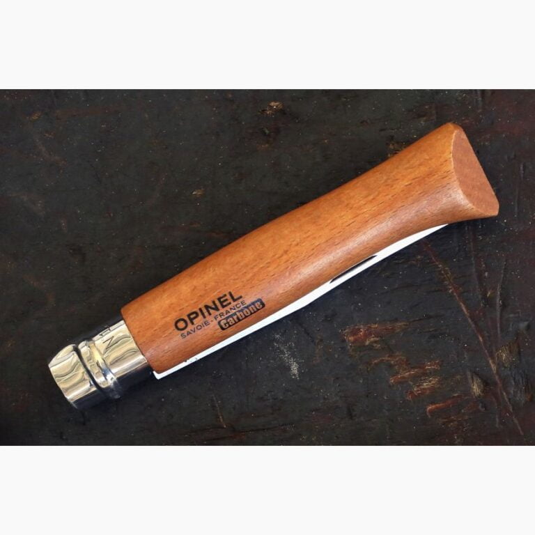 Opinel - Couteau de Poche N°12 Carbone - Lame acier carbone 12 cm - Manche Bois Hêtre - Made in France