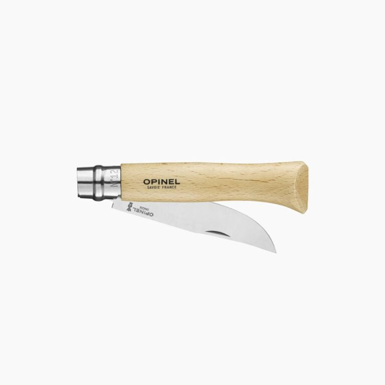 Opinel - Couteau de Poche N°12 Inox - Lame acier inoxydable 12 cm - Manche Bois Hêtre - Made in France