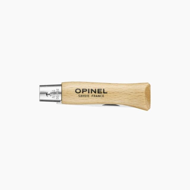 Opinel - Couteau de Poche N°04 Inox - Lame acier inoxydable 5 cm - Manche Bois Hêtre - Made in France