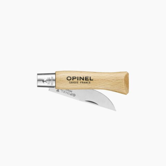 Opinel - Couteau de Poche N°04 Inox - Lame acier inoxydable 5 cm - Manche Bois Hêtre - Made in France