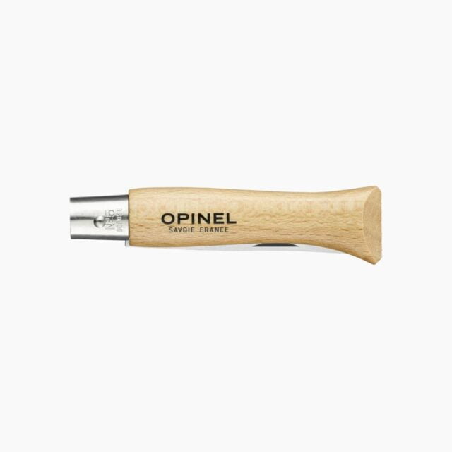 Opinel - Couteau de Poche N°05 Inox - Lame acier inoxydable 6 cm - Manche Bois Hêtre - Made in France