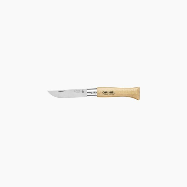 Opinel - Couteau de Poche N°05 Inox - Lame acier inoxydable 6 cm - Manche Bois Hêtre - Made in France