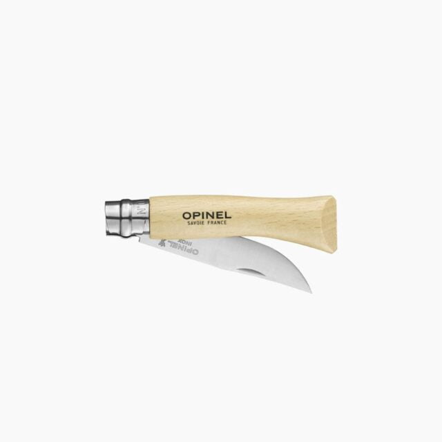 Opinel - Couteau de Poche N°07 Inox - Lame acier inoxydable 8 cm - Manche Bois Hêtre - Made in France