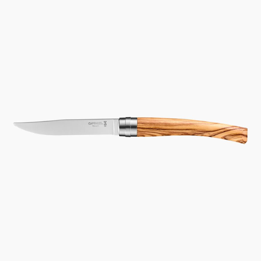 olivier 1 Opinel - Coffret 4 couteaux de table Chic Olivier - Lame Yatagan acier inoxydable 10 cm - Manche bois - Nouvelle collection - Made in France