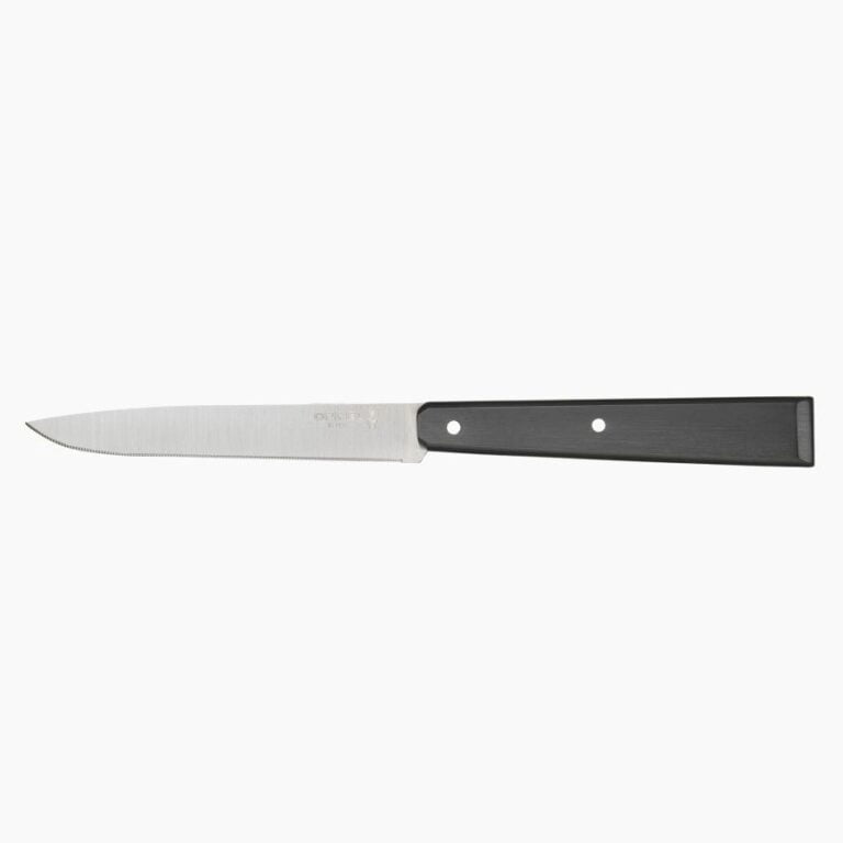 Opinel - Coffret 4 couteaux de table N°125 Pro - Lame micro dentée 11 cm acier inox - Manche polymère - Résistant lave-vaisselle - Made in France