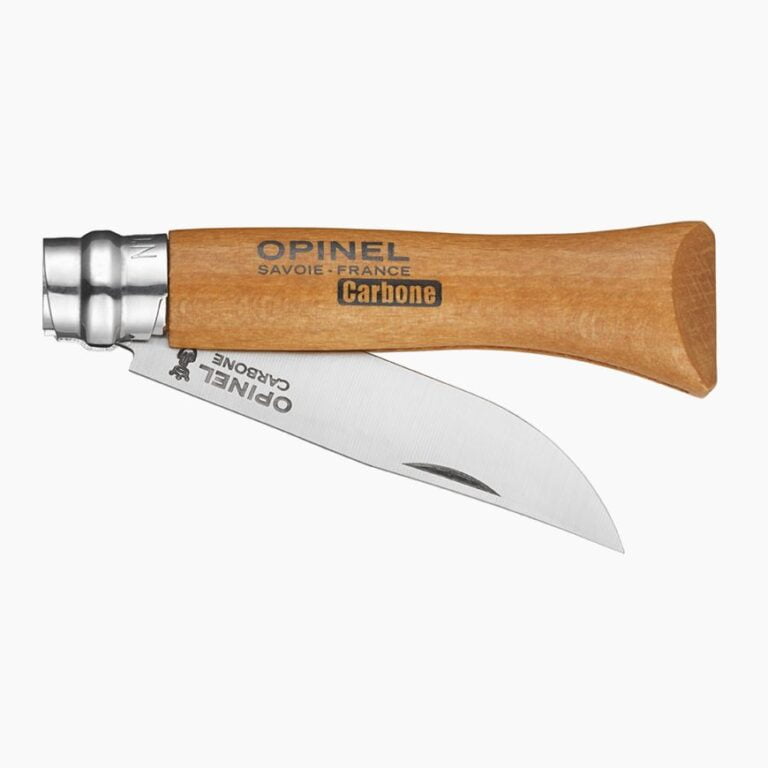 Opinel - Couteau de Poche N°06 Carbone - Lame acier carbone 7 cm - Manche Bois Hêtre - Made in France